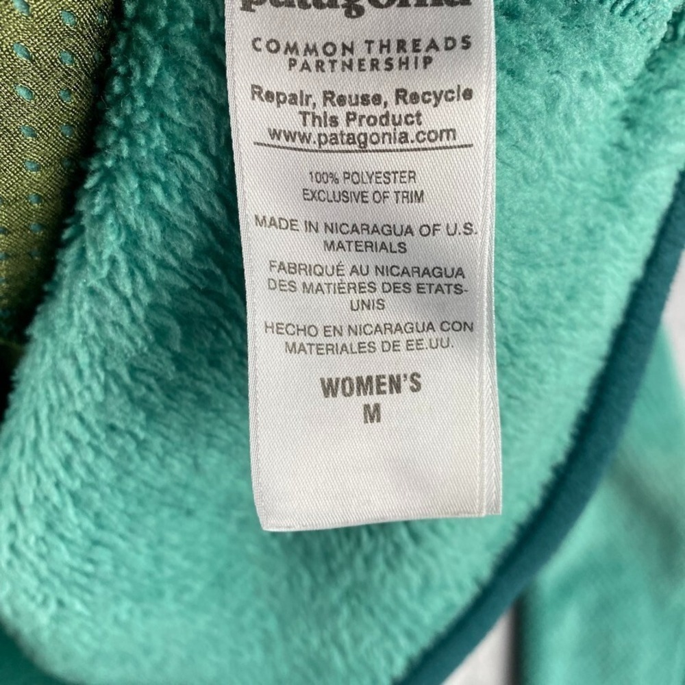 Patagonia Retool Snap-T Pullover Womens Medium Green Sweatshirt Grid Fleece - Picture 6 of 11